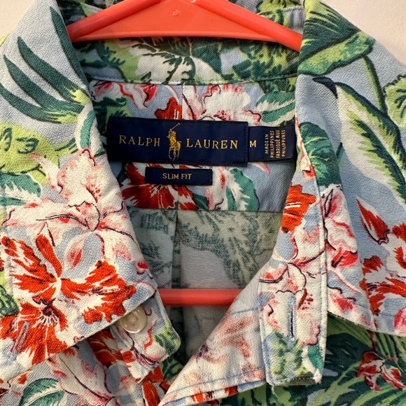 Ralph Lauren slim fit men’s medium floral button down. - Picture 2 of 3